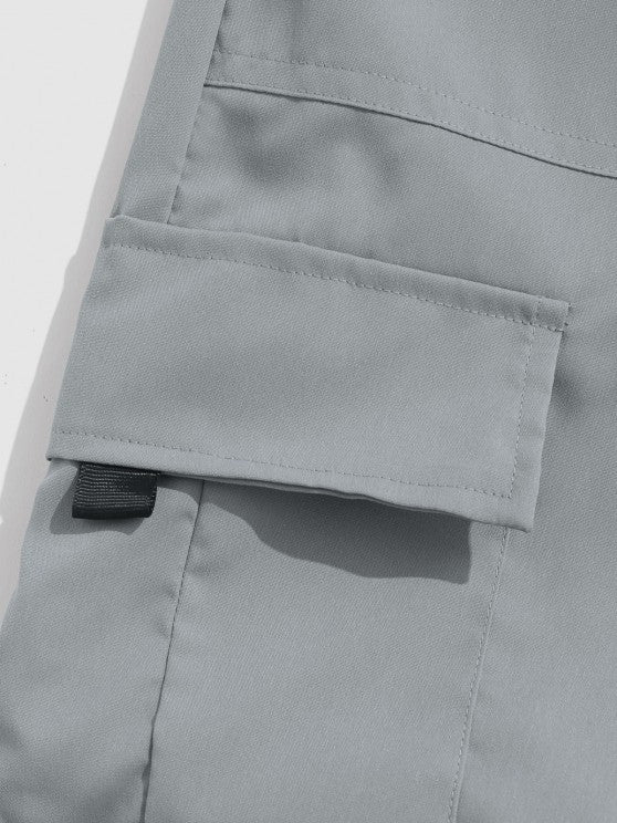 Two Tone Short Sleeves Shirt And Pants Set - Grafton Collection