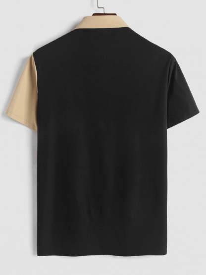 Two Tone Short Sleeves Shirt And Pants Set - Grafton Collection