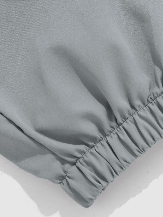 Two Tone Short Sleeves Shirt And Pants Set - Grafton Collection