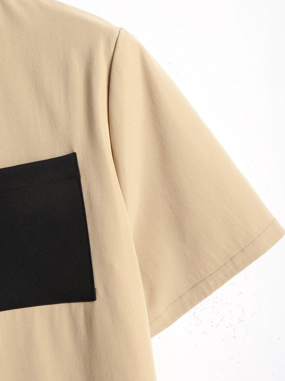 Two Tone Short Sleeves Shirt And Pants Set - Grafton Collection