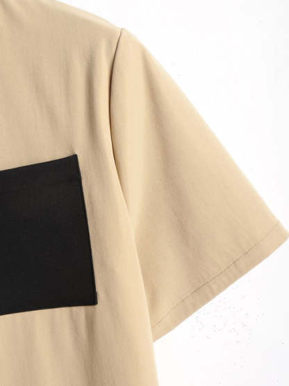 Two Tone Short Sleeves Shirt And Pants Set - Grafton Collection