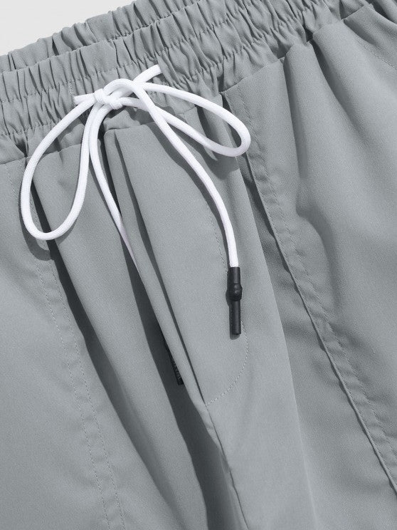 Two Tone Short Sleeves Shirt And Pants Set - Grafton Collection