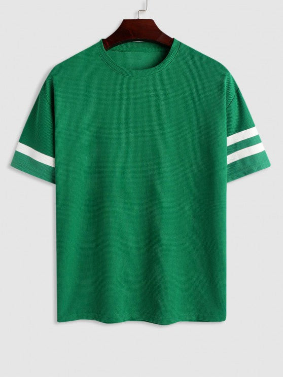 Striped Short Sleeves T Shirt And Shorts Set - Grafton Collection