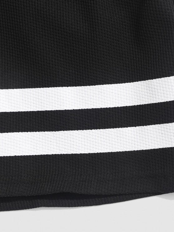 Striped Short Sleeves T Shirt And Shorts Set - Grafton Collection