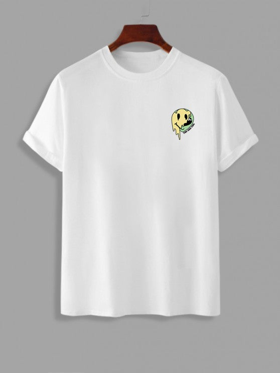 Cartoon Smile Print T Shirt And Shorts Set - Grafton Collection