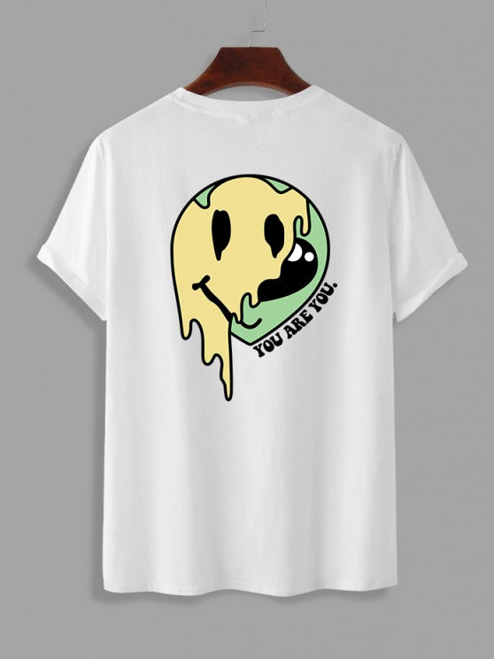 Cartoon Smile Print T Shirt And Shorts Set - Grafton Collection