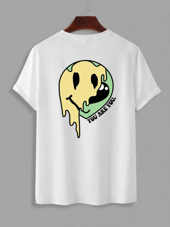 Cartoon Smile Print T Shirt And Shorts Set - Grafton Collection