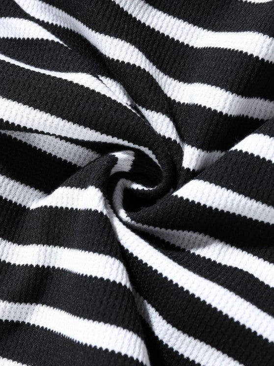 Polo Collared T-shirt And Striped Shorts - Grafton Collection