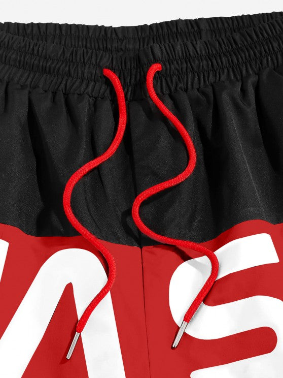 Graphic Astronaut Print T Shirt And Letter Shorts Set - Grafton Collection