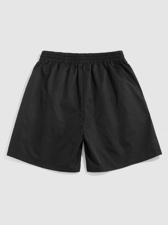 Graphic Astronaut Print T Shirt And Letter Shorts Set - Grafton Collection