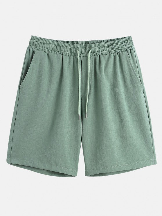 Half Button Shirt And Drawstring Shorts Set - Grafton Collection