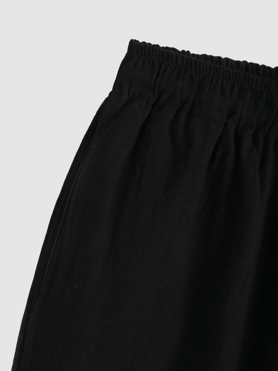 Linen Textured Popover Shirt And Pants Set - Grafton Collection