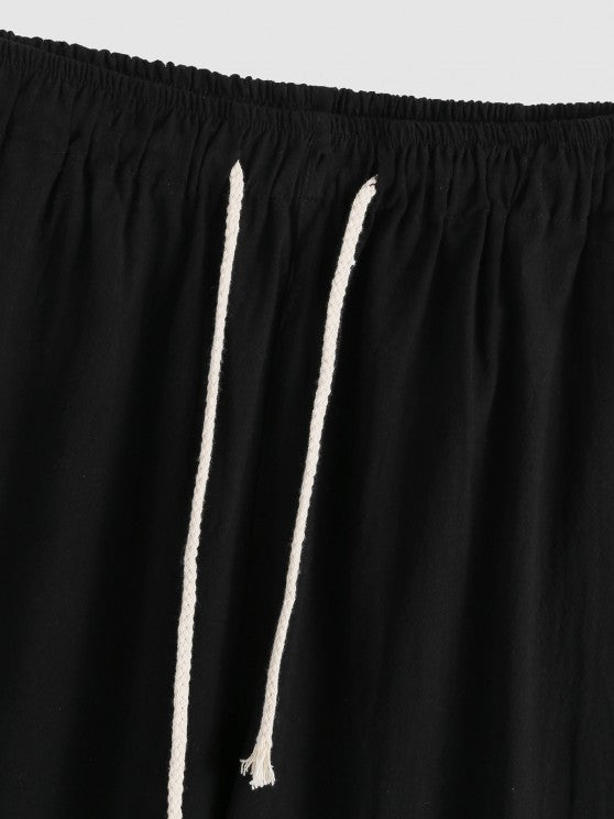 Linen Textured Popover Shirt And Pants Set - Grafton Collection