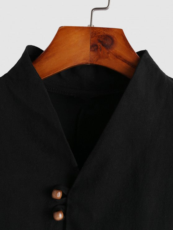 Linen Textured Popover Shirt And Pants Set - Grafton Collection