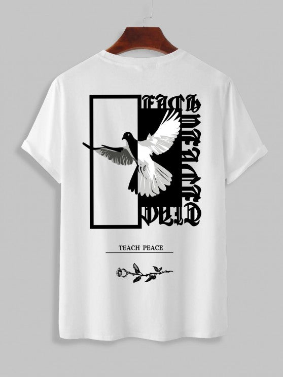 Eagle Letter T Shirt And Cargo Shorts - Grafton Collection