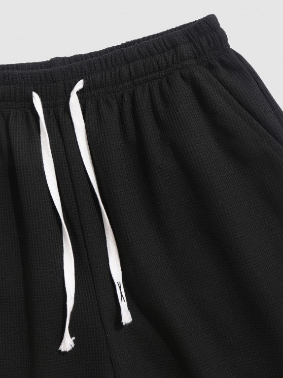 Solid Color Textured T Shirt And Shorts - Grafton Collection