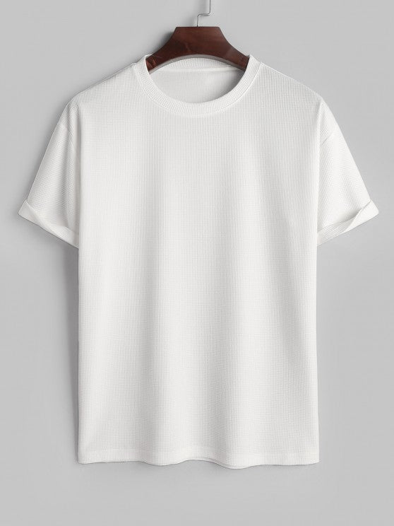 Solid Color Textured T Shirt And Shorts - Grafton Collection