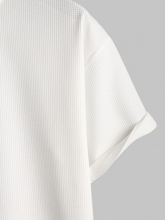 Solid Color Textured T Shirt And Shorts - Grafton Collection