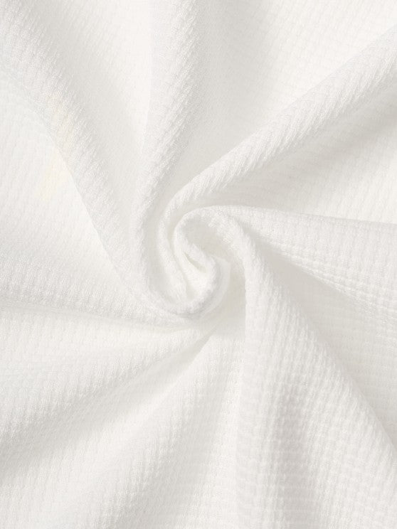 Solid Color Textured T Shirt And Shorts - Grafton Collection