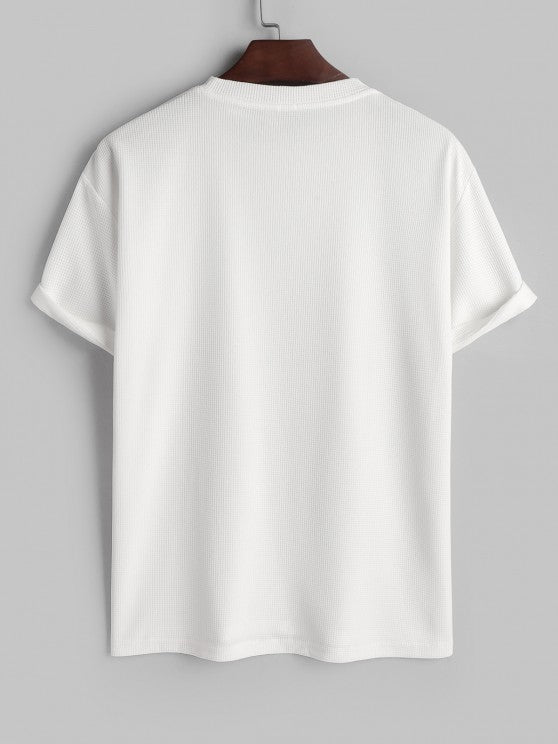 Solid Color Textured T Shirt And Shorts - Grafton Collection