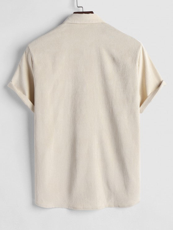 Drawstring Casual Basic Shirt And Shorts Set - Grafton Collection