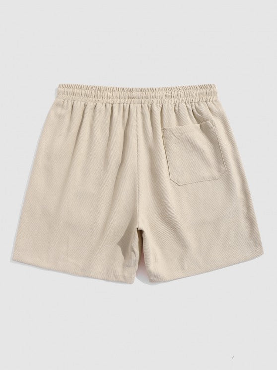 Drawstring Casual Basic Shirt And Shorts Set - Grafton Collection