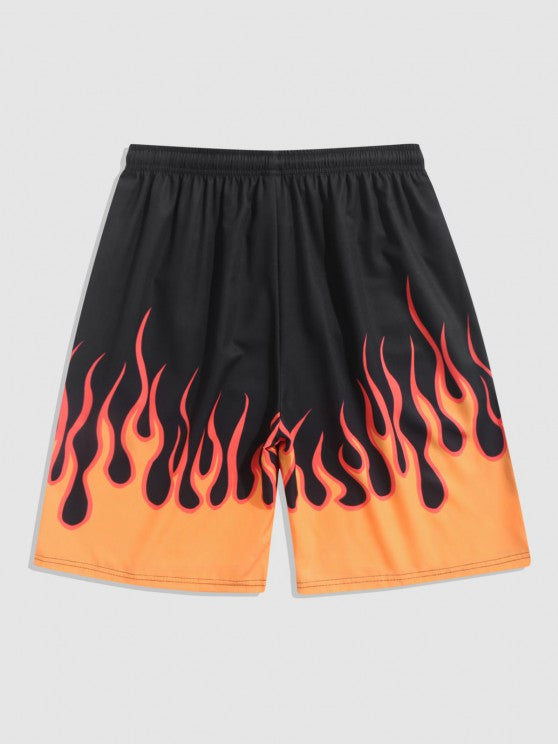 Fire Printed T Shirt And Shorts - Grafton Collection