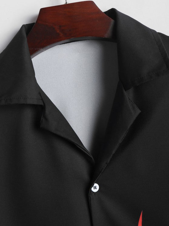 Fire Printed T Shirt And Shorts - Grafton Collection