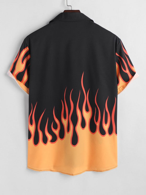 Fire Printed T Shirt And Shorts - Grafton Collection