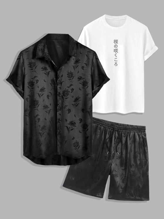 3 Pieces Short Sleeve Shirt And Shorts - Grafton Collection