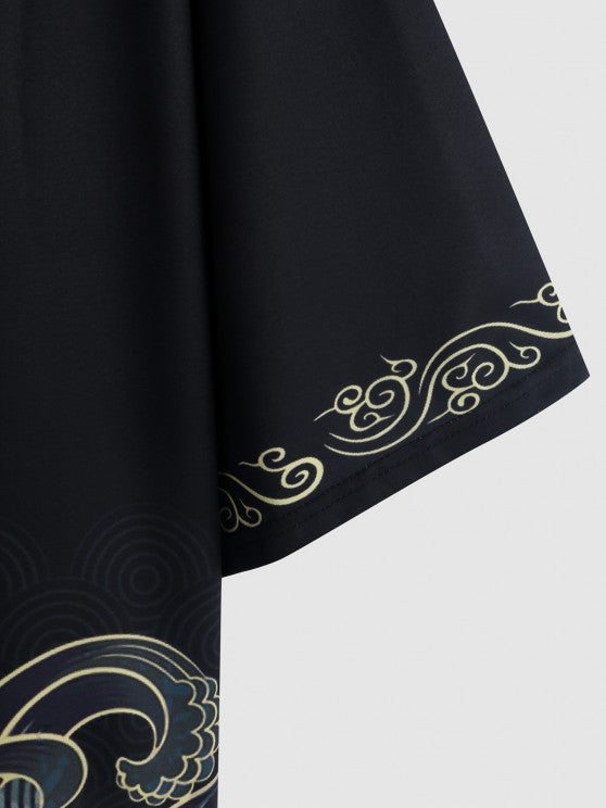 Print Kimono With Beach Shorts Set - Grafton Collection