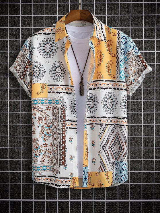 Short Sleeves Print Shirt And Shorts Set - Grafton Collection
