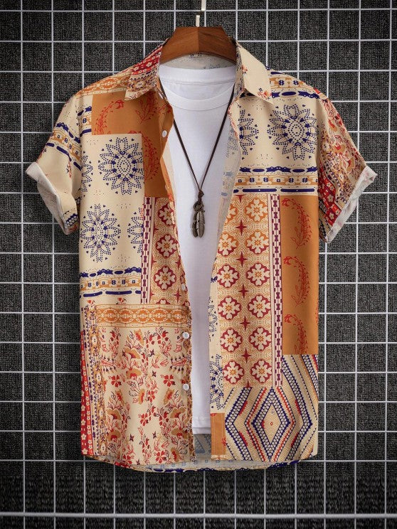 Retro Floral Print And Casual Shorts Set - Grafton Collection