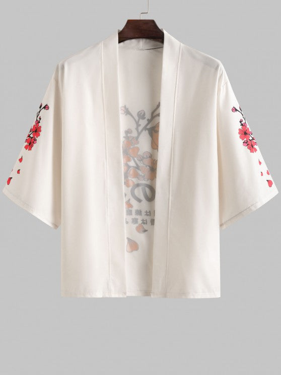 Plum Blossom Print And Board Shorts Set - Grafton Collection