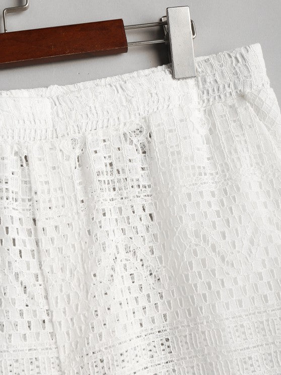 Netted Long Sleeves Shirt And Shorts - Grafton Collection