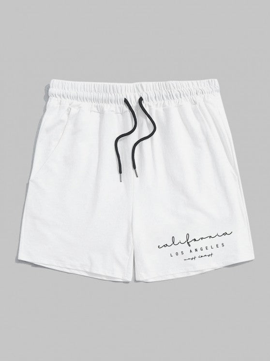 Los Angeles Print  T Shirt And Shorts Set - Grafton Collection