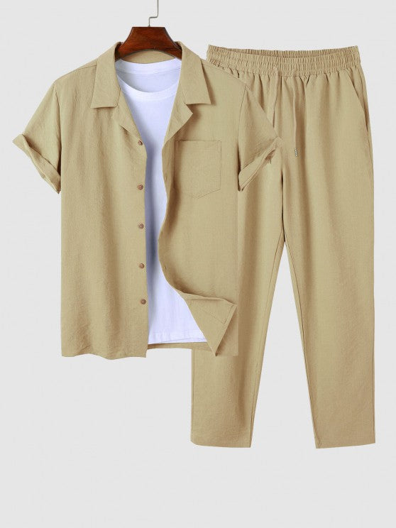 Casual Collar Shirt And Pants - Grafton Collection