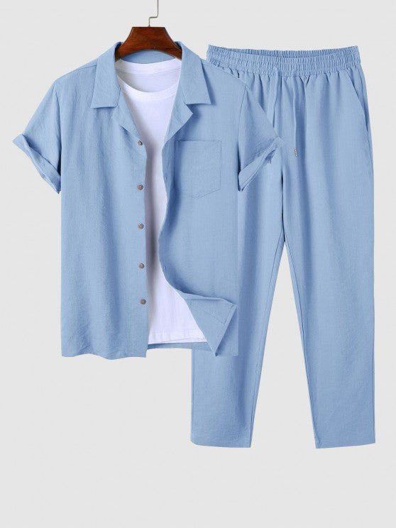 Casual Collar Shirt And Pants - Grafton Collection