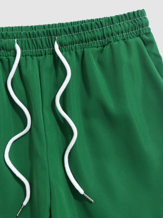 Graphic Leaf Printed T Shirt And Shorts - Grafton Collection