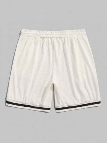 Letter Print T Shirt And Graphic Shorts Set - Grafton Collection