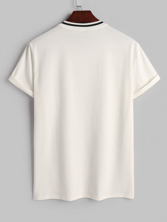 Letter Print T Shirt And Graphic Shorts Set - Grafton Collection