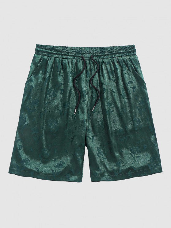 Rose Pattern Short Sleeve Shirt And Shorts Set - Grafton Collection