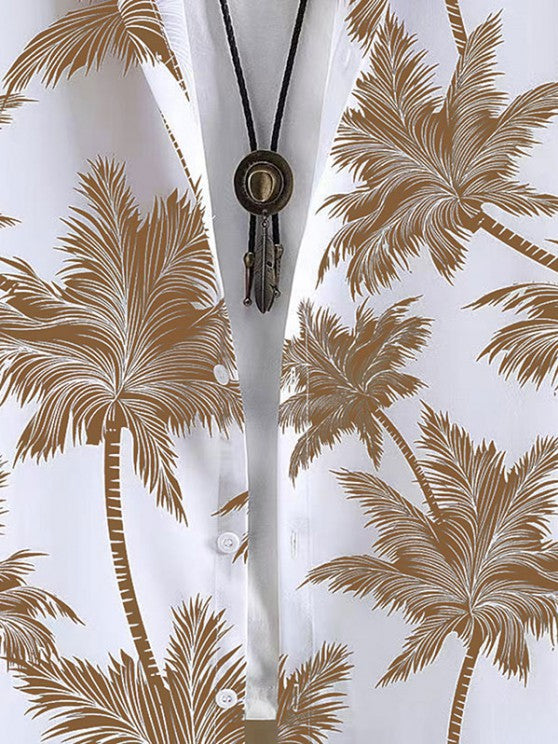 Coconut Tree Printed Shirt And Shorts - Grafton Collection
