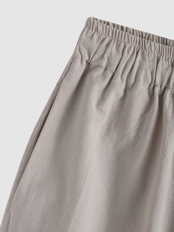 Linen Textured Popover Shirt And Pants Set - Grafton Collection