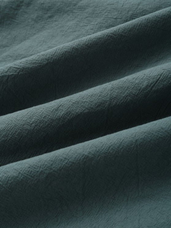 Linen Textured Popover Shirt And Pants Set - Grafton Collection