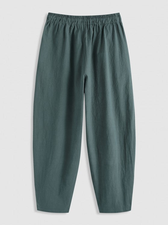 Linen Textured Popover Shirt And Pants Set - Grafton Collection