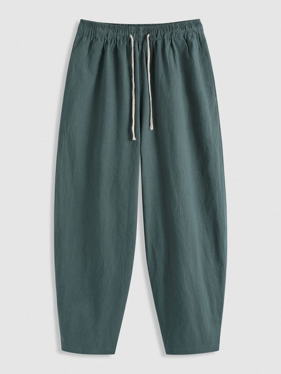 Linen Textured Popover Shirt And Pants Set - Grafton Collection