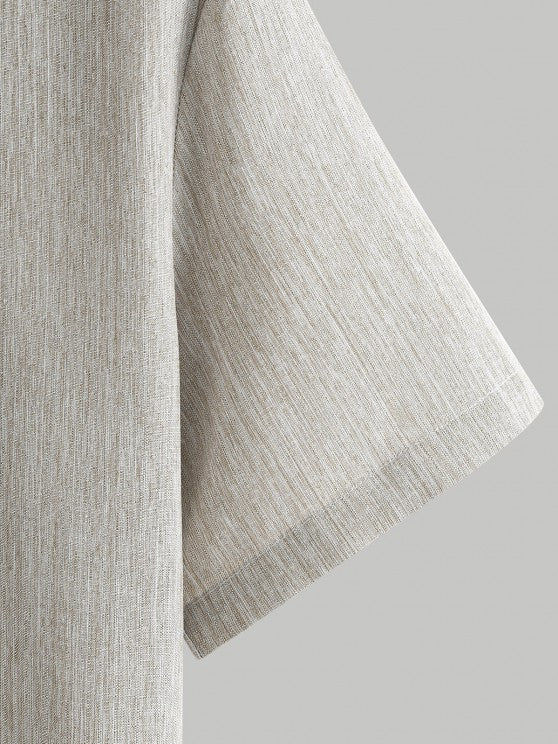 Stand Collar Shirt And Drawstring Shorts - Grafton Collection