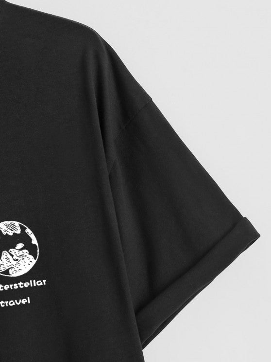 Cartoon Astronaut Pattern T Shirt And Shorts Set - Grafton Collection