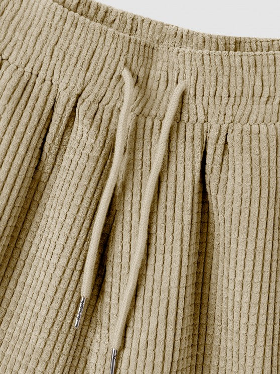 V Neck Collared T-Shirt And Drawstring Shorts - Grafton Collection